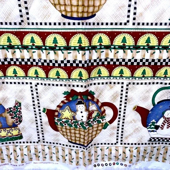 Vtg Debbie Mumm Mumms the Word Christmas Fabric Panel DIY Apron Oven Mitts Santa - Picture 12 of 16